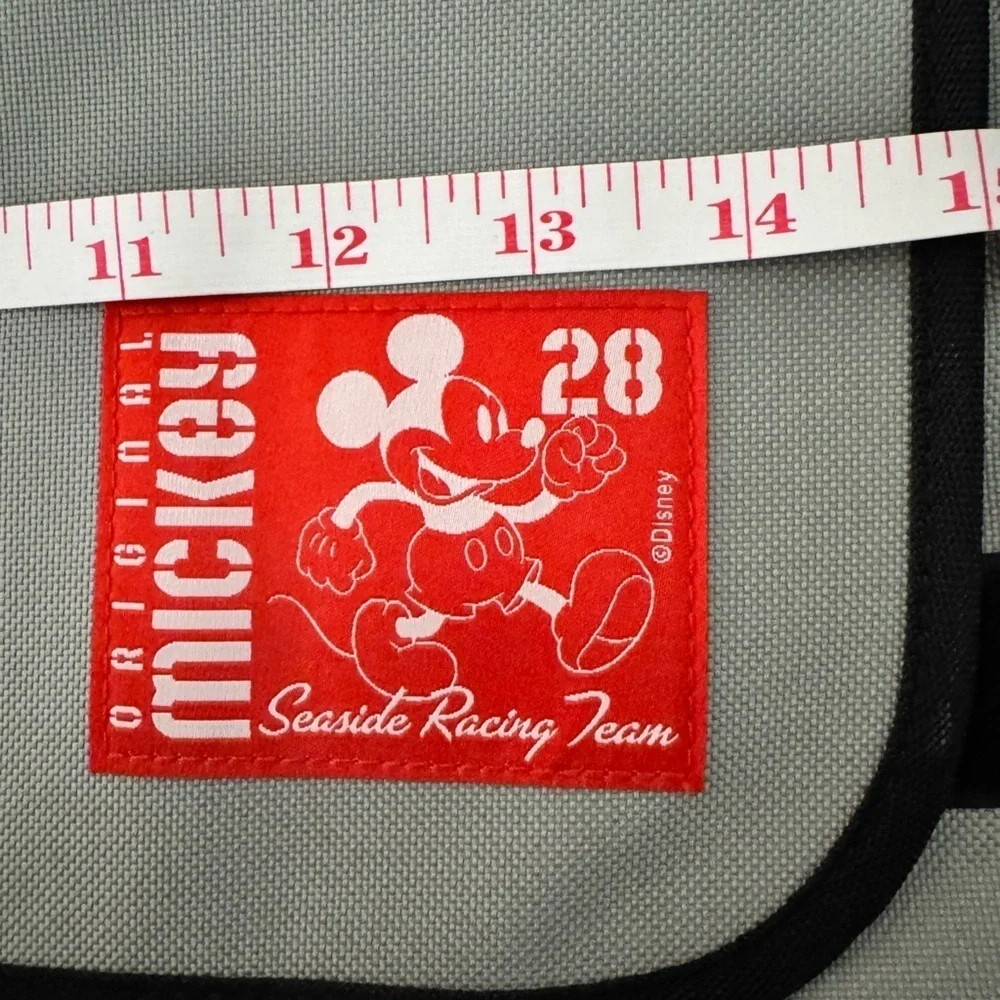 Disney Original Mickey Seaside Racing Vinyl Messenger Bag Gray NWT